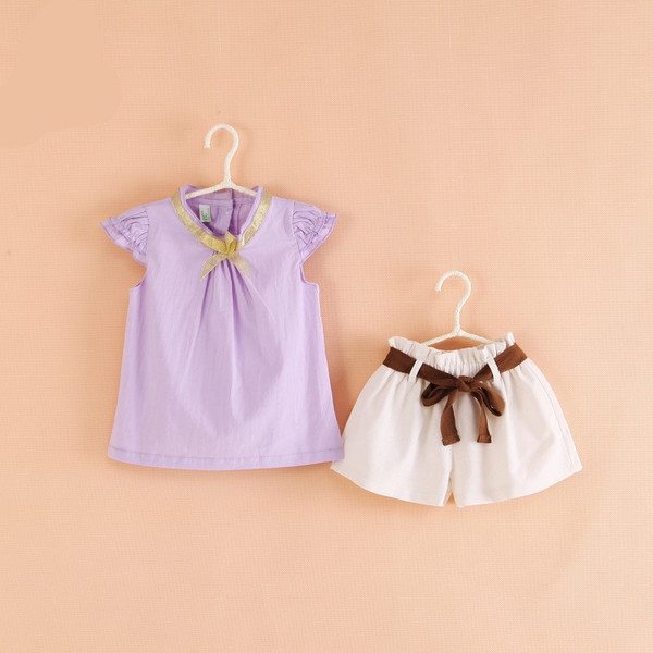 Детски комплект за момичета - блуза и панталони - 2 модела 