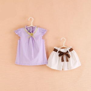 Детски комплект за момичета - блуза и панталони - 2 модела 