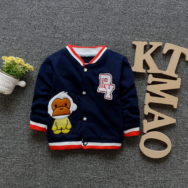 Детски суичер с копчета и маймунка