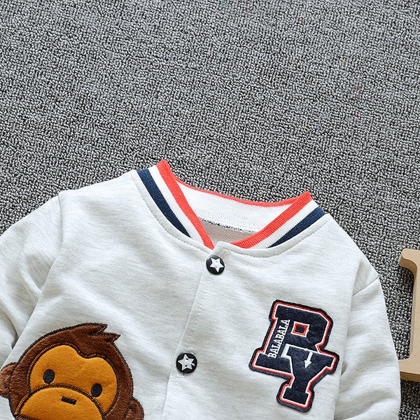 Детски суичер с копчета и маймунка