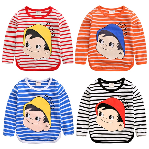 Детски раирани тениски за момчета 3 цвята