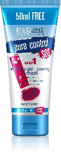 Измиващ гел + пилинг + маска 3 в 1, Eveline Pure Control SOS, 200 мл