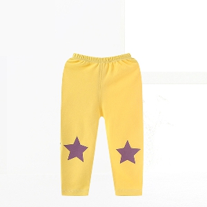 Детски памучни панталони за момчета и момичета в зелен,жълт,оранжев,син,лилав и розов цвят - 2 различни модела