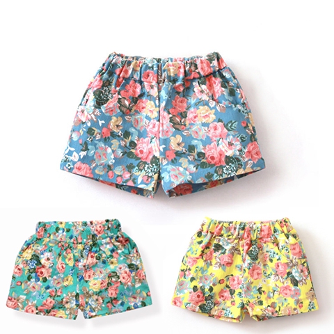 Детски къси панталони с цветя за момичета