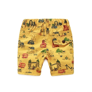 Детски плажни панталони за момчета - три модела - жълт, син. бял 