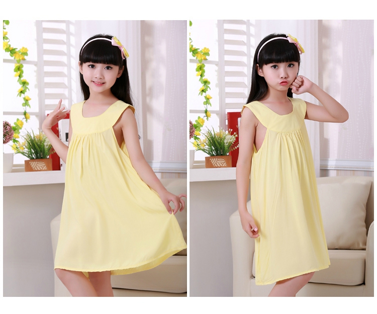 Детски летни нощници за момичета - в розов,зелен,жълт,оранжев и бял цвят