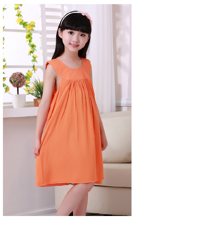 Детски летни нощници за момичета - в розов,зелен,жълт,оранжев и бял цвят