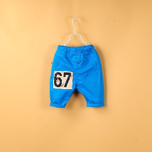 Къси ластични панталони за деца подходящи за момчета - жълти и сини