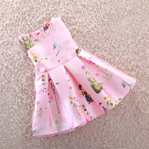 Παιδικό κομψό φόρεμα σε λευκό και ροζ χρώμα.