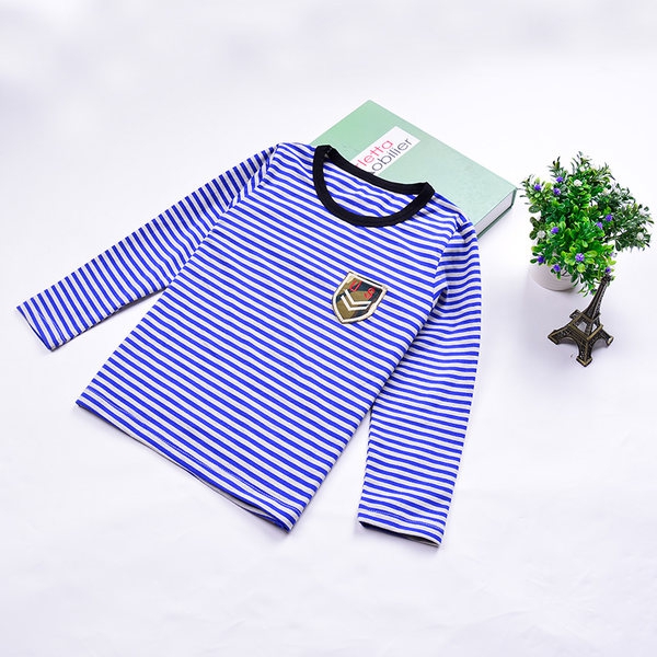 Детска тениска с дълъг ръкав за момчета - топ модели в син, лилав, жълт, червен - различни раирани и анимирани варианти