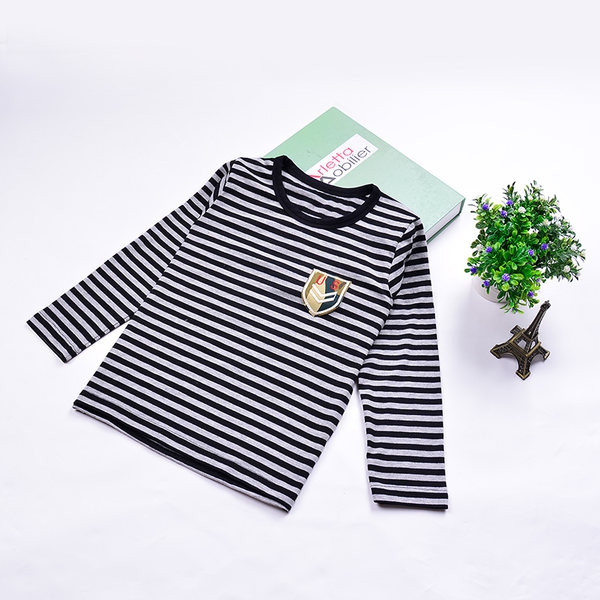 Детска тениска с дълъг ръкав за момчета - топ модели в син, лилав, жълт, червен - различни раирани и анимирани варианти