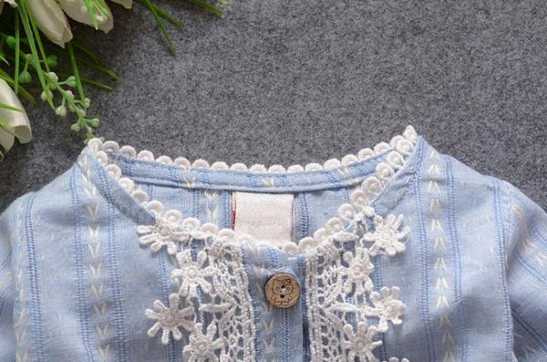 Πουκάμισα για την άνοιξη για τα κορίτσια - μπλε και ροζ - κορυφαία μοντέλα