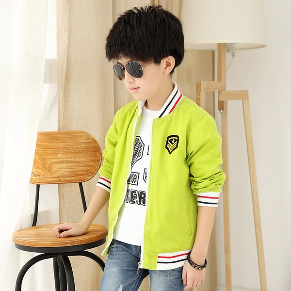 Παιδικά μπουφάν  για αγόρια σε τρία χρώματα - πορτοκαλί, πράσινο και μπλε