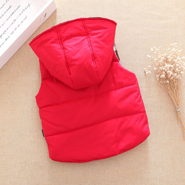 Παιδικό γιλέκο για το φθινόπωρο και το χειμώνα  για αγόρια και κορίτσια - κόκκινο, μπλε και πράσινο με κουκούλα - από βαμβάκι κα