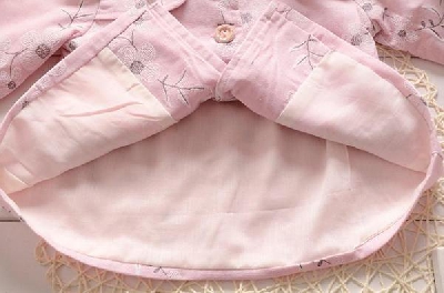 Детска дантелена риза за момичета - пролетна и памучна в два цвята - син и розов