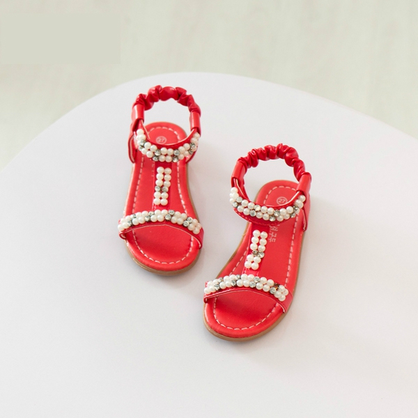 Παιδικά σανδάλια για τα κορίτσια λευκό τριαντάφυλλο κόκκινο και κίτρινο