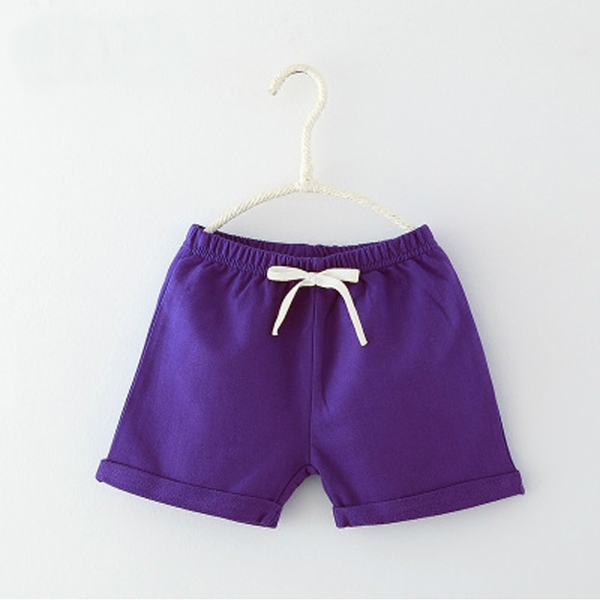 Детски къси панталони за момичета в зелен,син,лилав и червен цвят 