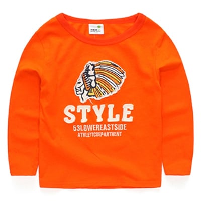 Μπλουζάκι με μακριά μανίκια για αγόρια σε μαύρο, κόκκινο, κίτρινο και  πορτοκαλί χρώμα με κινούμενα σχέδια - κορυφαία μοντέλα