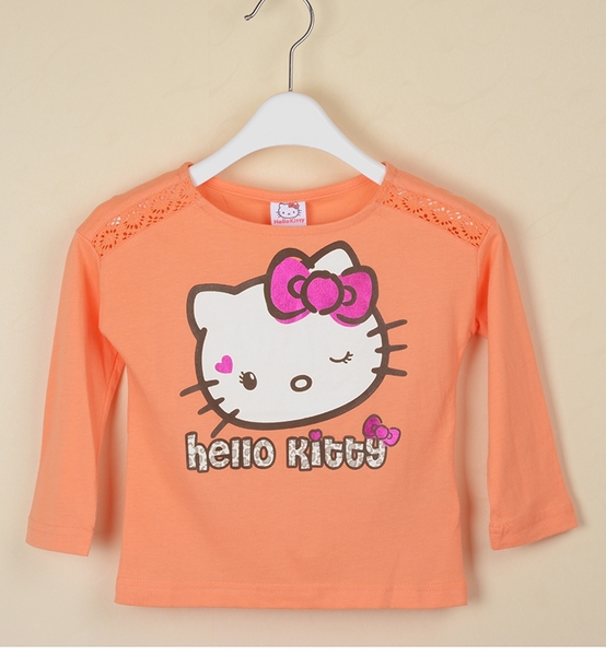 Сладки детски тениски за момичета Хелоу Кити - в розов,син,оранжев и лилав цвят