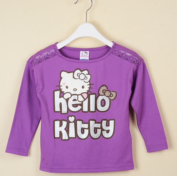 Сладки детски тениски за момичета Хелоу Кити - в розов,син,оранжев и лилав цвят