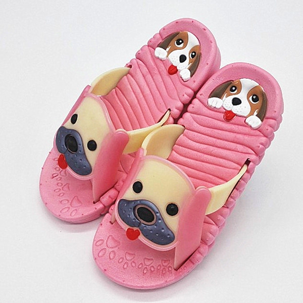 Детски чехлички с кученца в синьо червено и розово