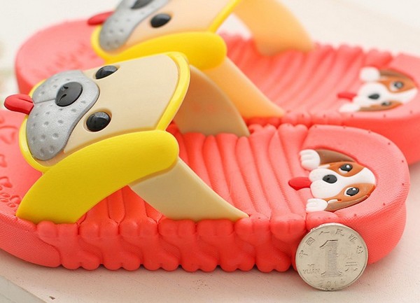 Детски чехлички с кученца в синьо червено и розово