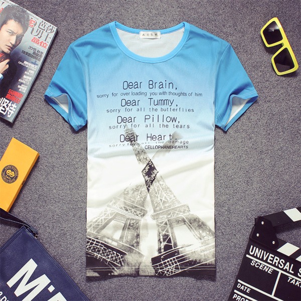 Мъжка тениска с къс ръкав за лятото и плаж - едноцветни и анимирани - стилни, модерни и газарски