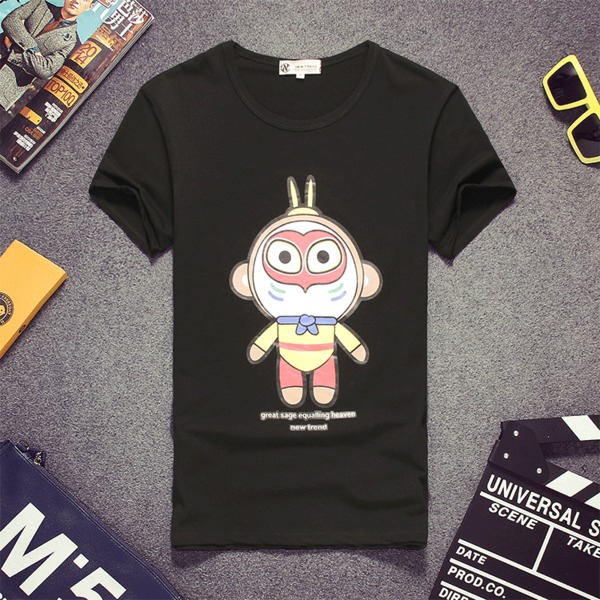 Мъжка тениска с къс ръкав за лятото и плаж - едноцветни и анимирани - стилни, модерни и газарски