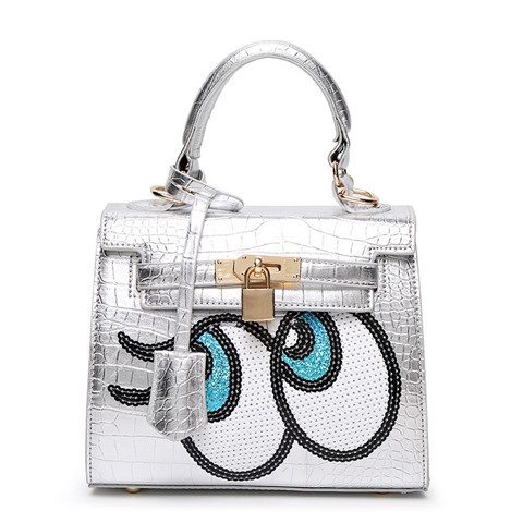 Τσάντα με ενδιαφέρον εκτύπωσης πούλιες