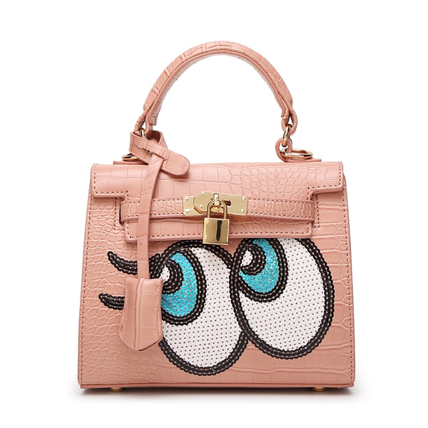 Τσάντα με ενδιαφέρον εκτύπωσης πούλιες