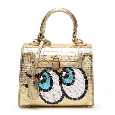 Τσάντα με ενδιαφέρον εκτύπωσης πούλιες