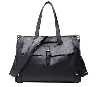 Стилна мъжка бизнес чанта от изкуствена кожа в черен цвят