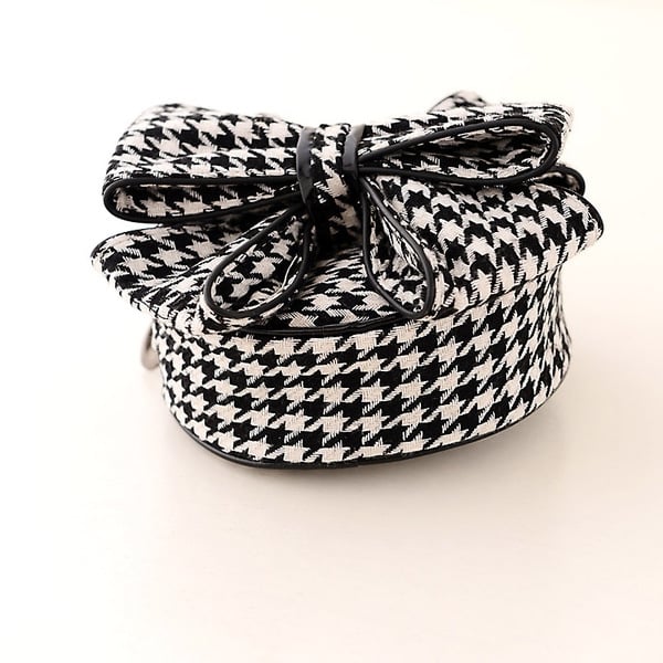 Τσάντα - κορδέλα με λευκό και μαύρο