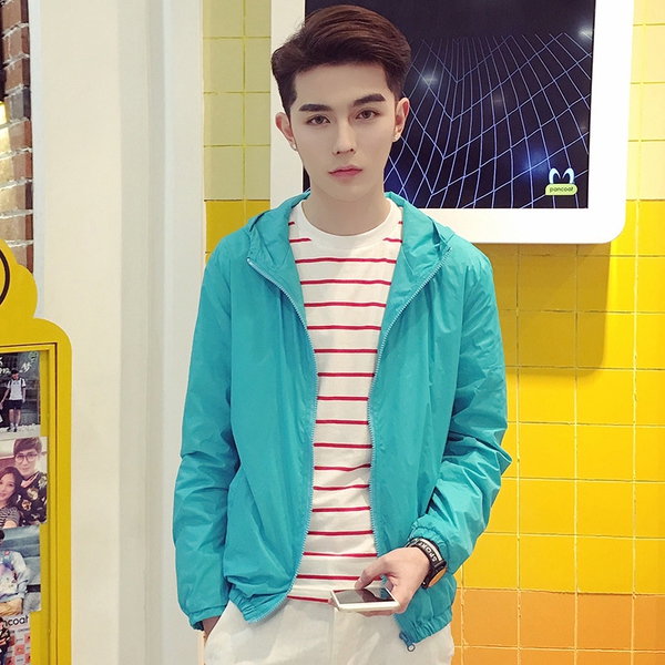 Λεπτά ανδρικά   μπουφάν  για την άνοιξη με κουκούλα άθλημα κομψή σε 10 διαφορετικά μοντέλα