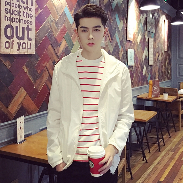 Λεπτά ανδρικά   μπουφάν  για την άνοιξη με κουκούλα άθλημα κομψή σε 10 διαφορετικά μοντέλα