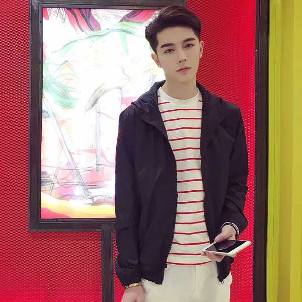 Λεπτά ανδρικά   μπουφάν  για την άνοιξη με κουκούλα άθλημα κομψή σε 10 διαφορετικά μοντέλα