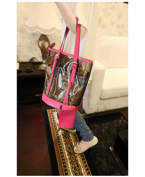  Τσάντα για το καλοκαίρι  με μοτίβο διαφανή 