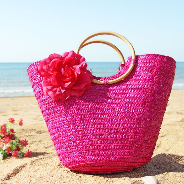 Дамска свежа плажна чанта с цвете