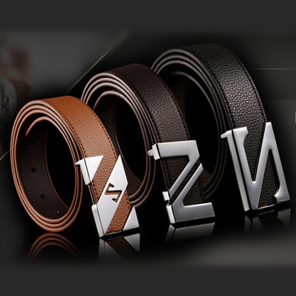 Ανδρικά ζώνες από τεχνητό δέρμα  - μαύρο, καφέ, γκρι - μήκος 110 εκατοστά, πλάτος 3,5 εκατοστά