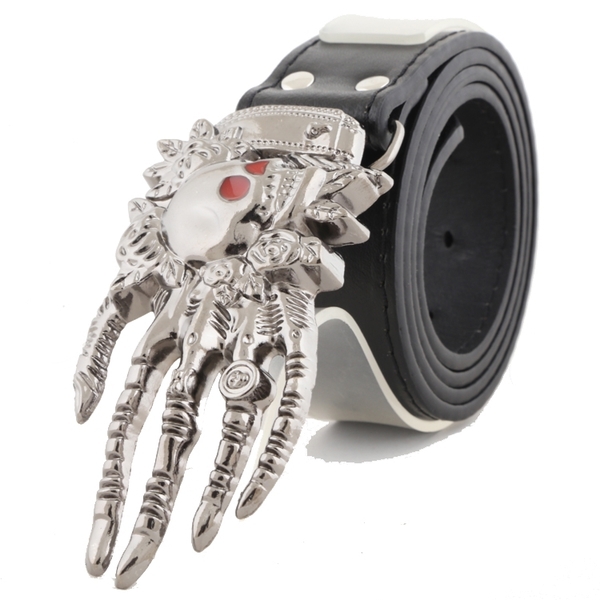 Δερμάτινη ζώνη και  πόρπη από γαλβανισμένο ατσάλι - μήκος 110 εκατοστά, πλάτος 3,6 εκατοστά