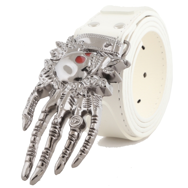 Δερμάτινη ζώνη και  πόρπη από γαλβανισμένο ατσάλι - μήκος 110 εκατοστά, πλάτος 3,6 εκατοστά