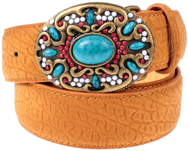 Ζώνες από από συνθετικό δέρμα  και πόρπη πέτρες και χάντρες - κόκκινο, μπλε, μαύρο, μοβ, ροζ, πορτοκαλί