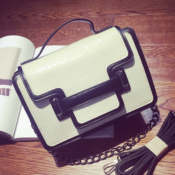 Αφρώδης χρώματα - συμπαγής μίνι γυναικεία τσάντα με μακρύ χερούλι