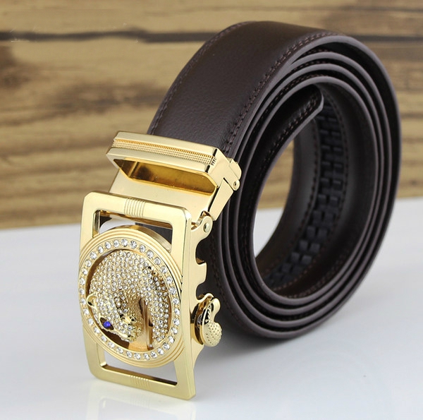 Мъжки колани в няколко модела от изкуствена кожа с позлатени и посребрени гладки катарами - автоматичен