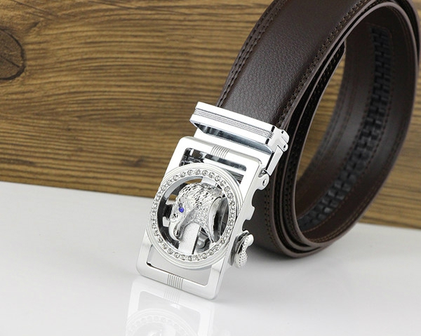 Мъжки колани в няколко модела от изкуствена кожа с позлатени и посребрени гладки катарами - автоматичен