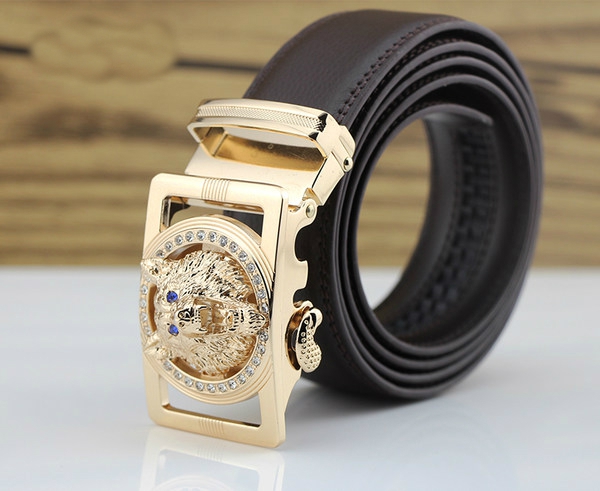 Мъжки колани в няколко модела от изкуствена кожа с позлатени и посребрени гладки катарами - автоматичен