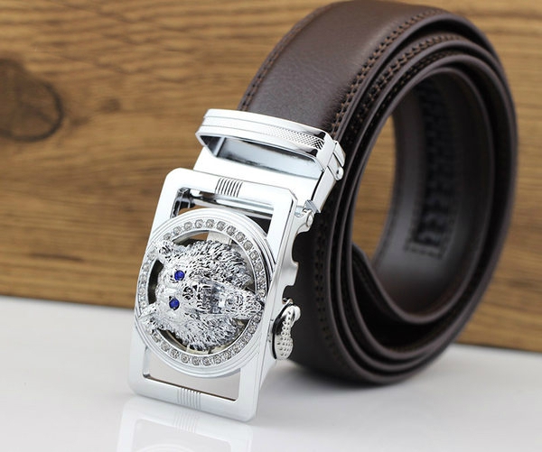 Мъжки колани в няколко модела от изкуствена кожа с позлатени и посребрени гладки катарами - автоматичен