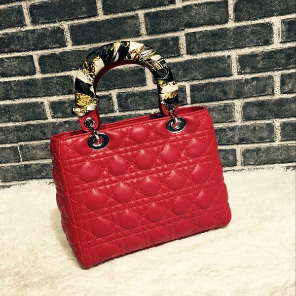 Mini τετράγωνο τσάντα με απομίμηση κασκόλ τυλιγμένο γύρω από τη λαβή