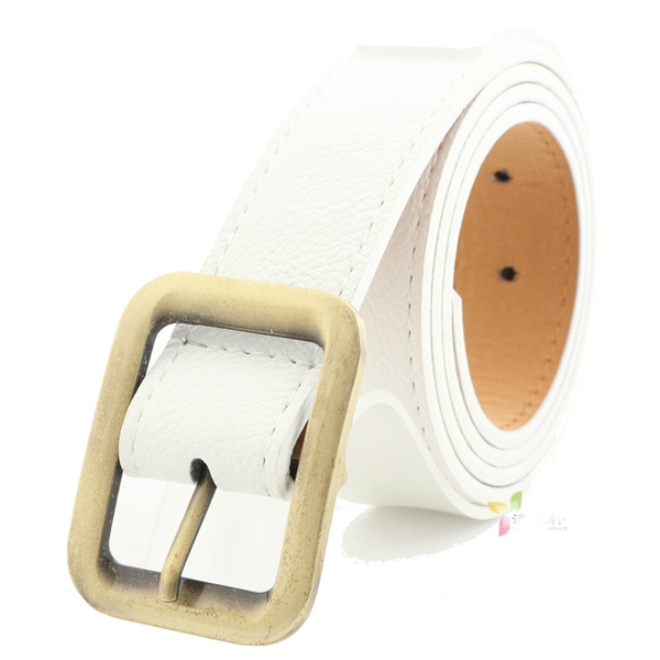 Дамски кожен колан в ретро дизайн и катарама в бронзов цвят  