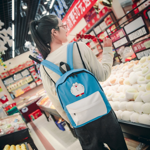 Γυναικείο σακίδιο  με κινούμενα σχέδια σε μπλε, μαύρο, κόκκινο και ροζ - 6 μοντέλα